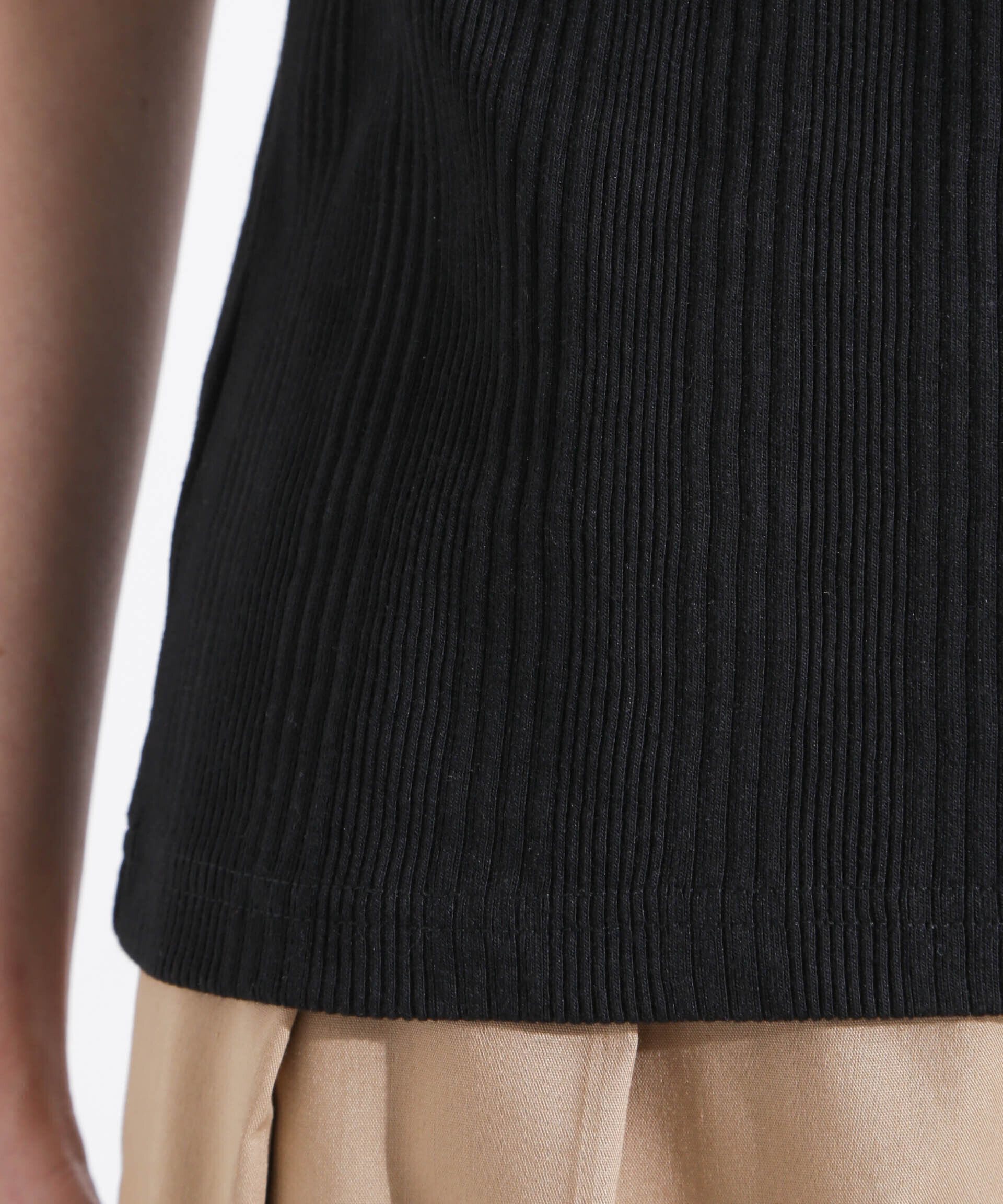 nano･universe「ランダムリブカップ付きスラッシュタンクトップ」|Tシャツ・カットソー|