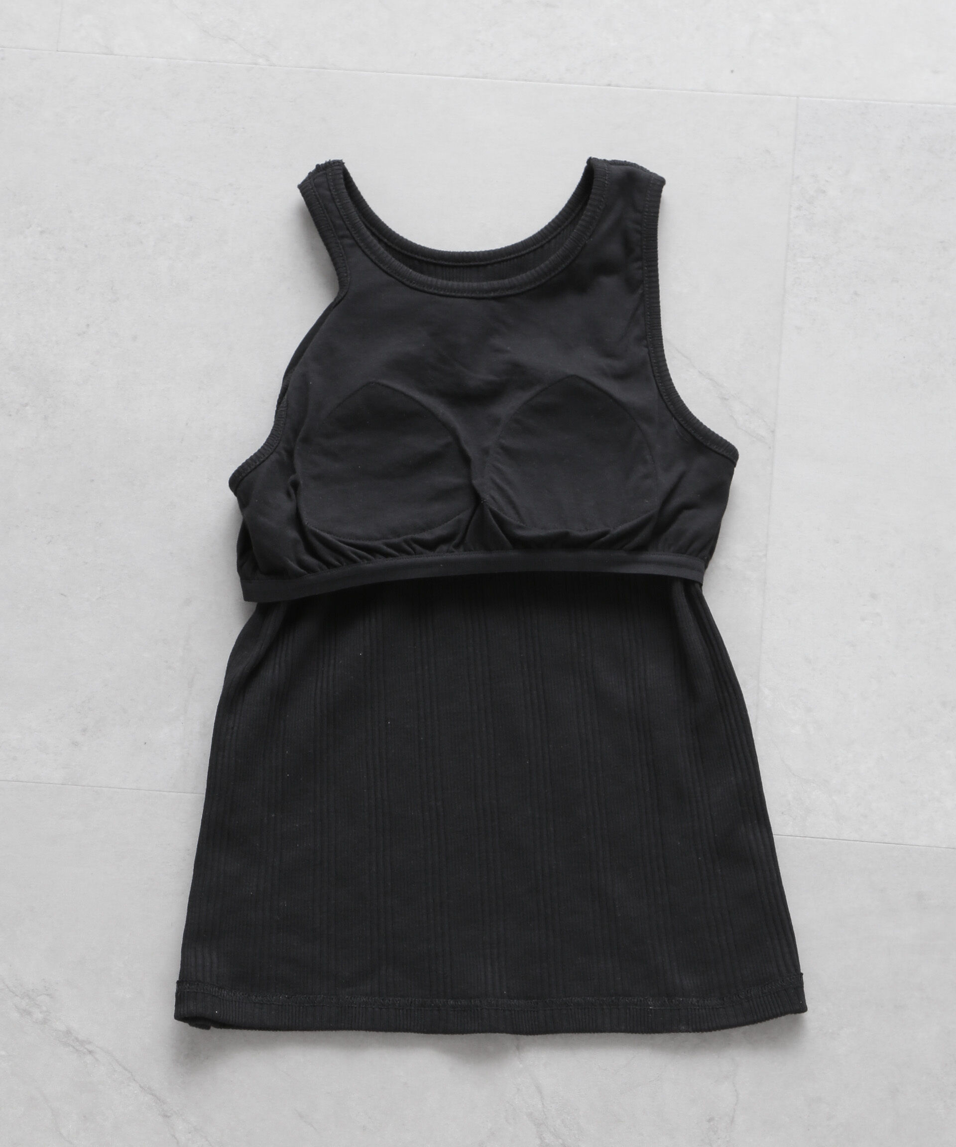 nano･universe「ランダムリブカップ付きスラッシュタンクトップ」|Tシャツ・カットソー|