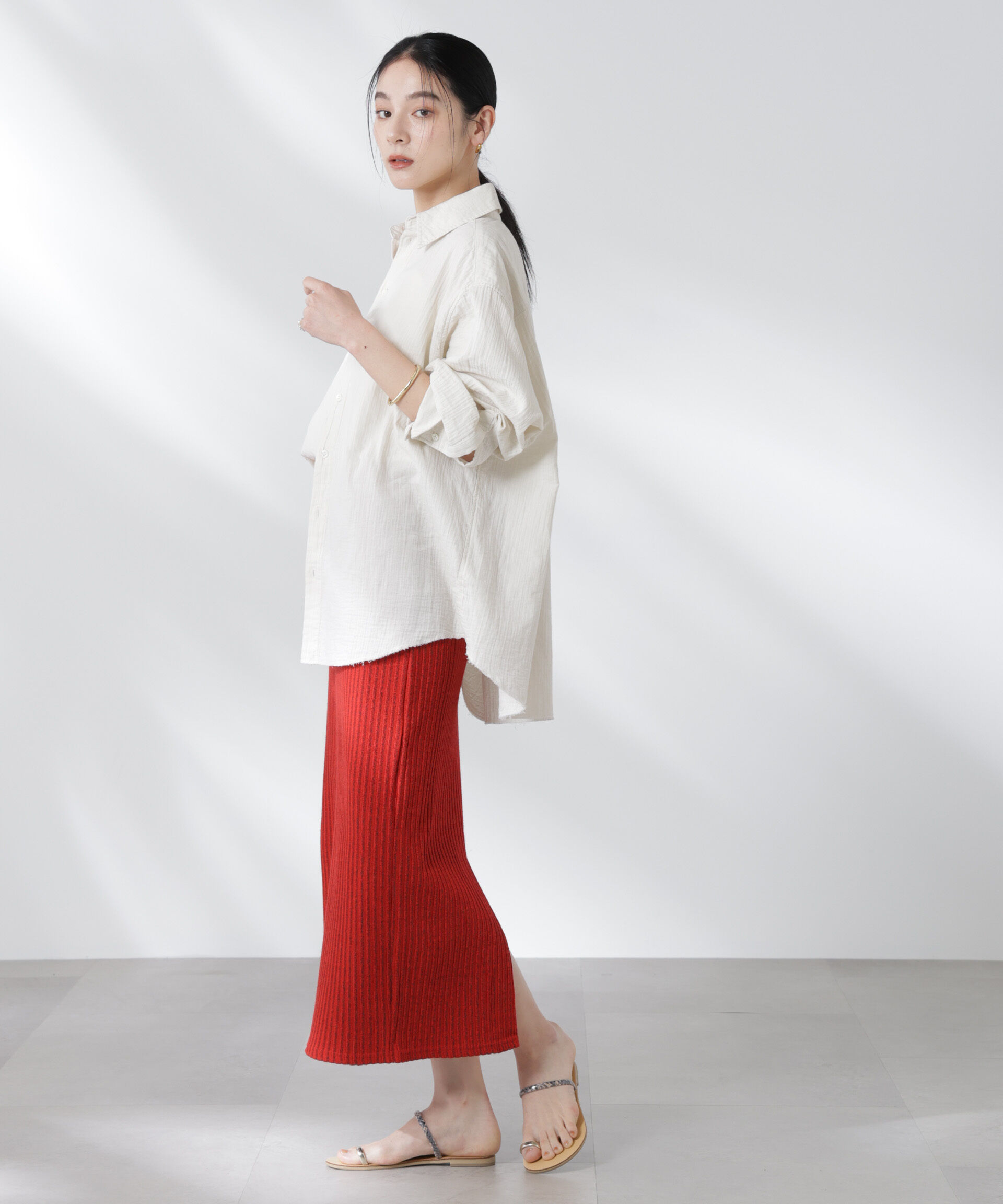 nano･universe「GREYCHORD/SANDY BIG オーバーサイズロングスリーブシャツ」|シャツ・ブラウス|