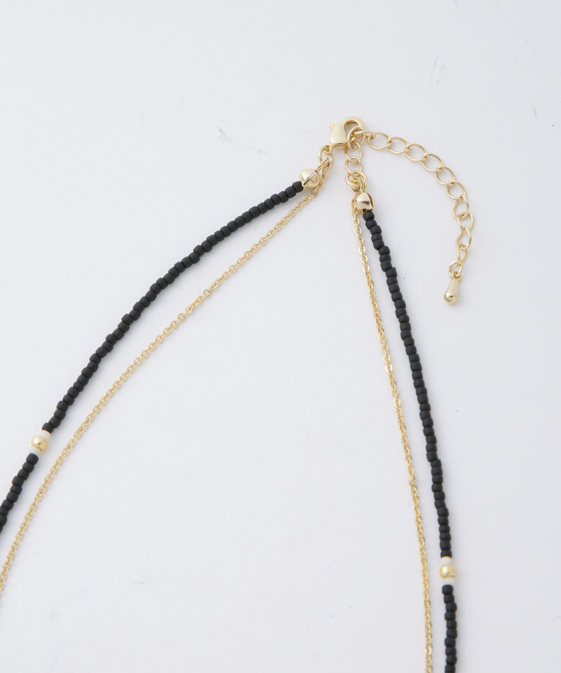 nano･universe「マットビーズ＆チェーン2連ネックレス」|ネックレス|