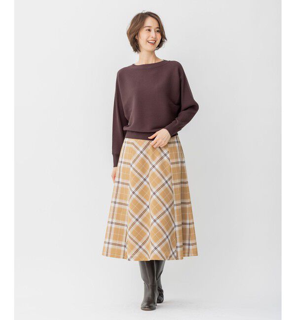 自由区「【洗える/セット可】オータムチェック フレアスカート」|スカート|