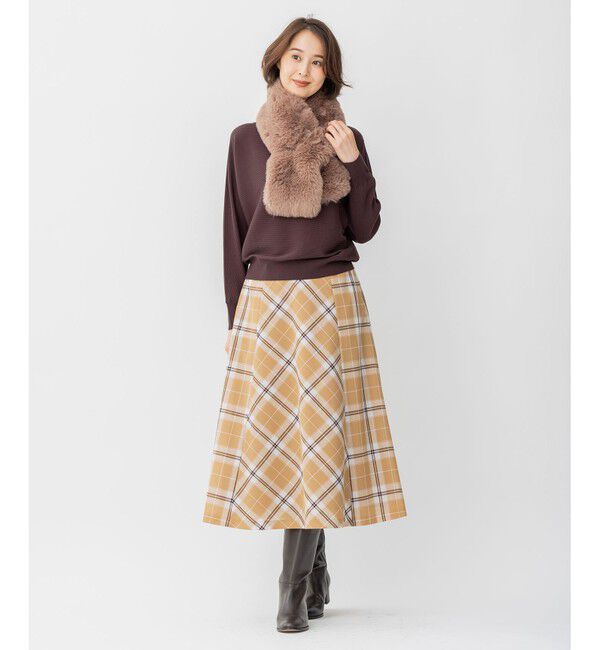 自由区「【洗える/セット可】オータムチェック フレアスカート」|スカート|