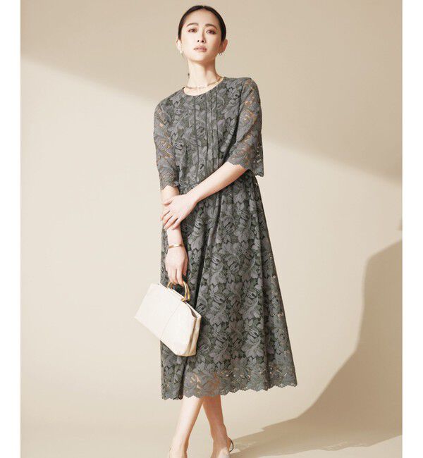 自由区「【洗える】フルールコードレース ワンピース」|ワンピース|