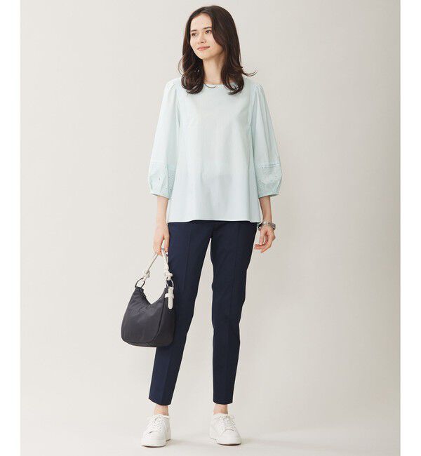 自由区「【接触冷感・洗える】コットンサテンストレッチテーパード パンツ」|その他|