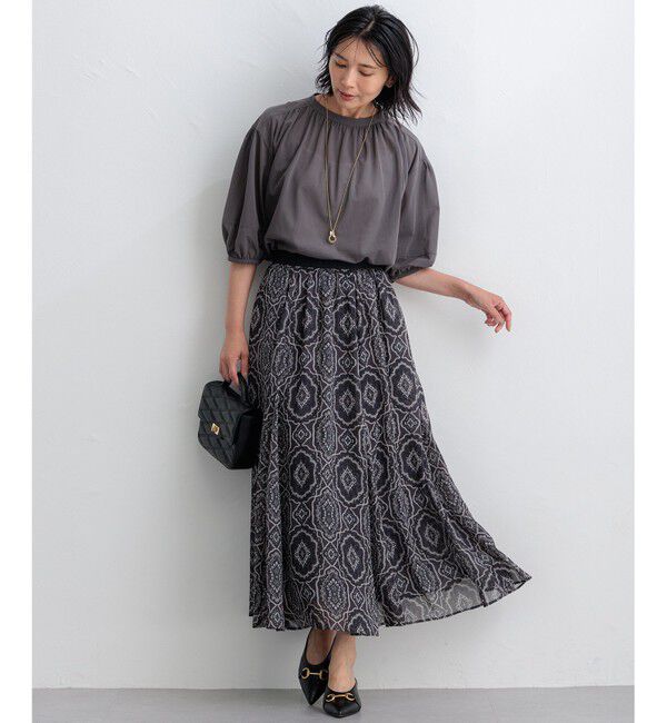 23区「【新色追加/洗える】クリアトリコットジャージー ギャザーデザイン カットソー」|Tシャツ・カットソー|