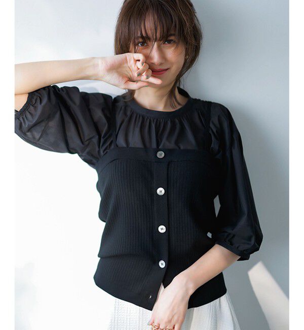 23区「【新色追加/洗える】クリアトリコットジャージー ギャザーデザイン カットソー」|Tシャツ・カットソー|