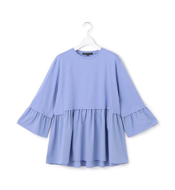 23区「【洗える】シルキータフタコンビ ペプラム カットソー」|Tシャツ・カットソー|