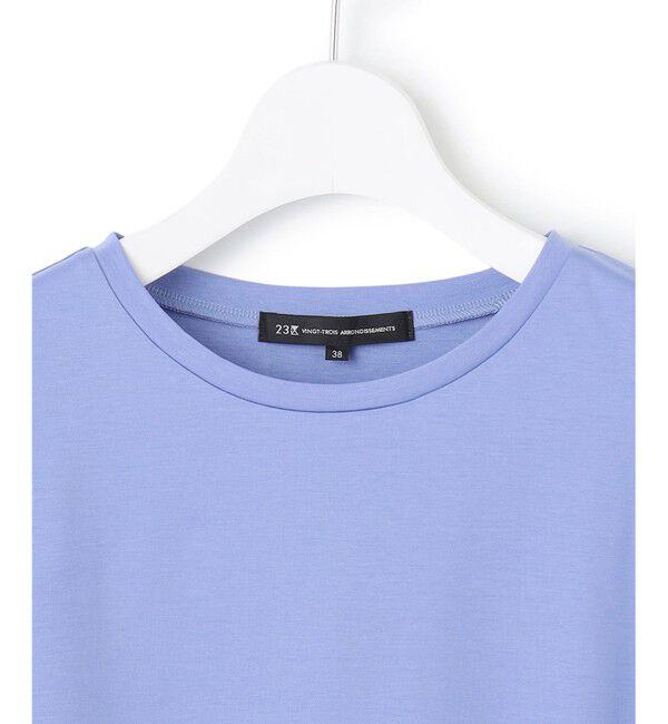 23区「【洗える】シルキータフタコンビ ペプラム カットソー」|Tシャツ・カットソー|