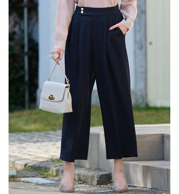 any SiS「【洗える】カルゼワイド パンツ」|その他|ネイビー