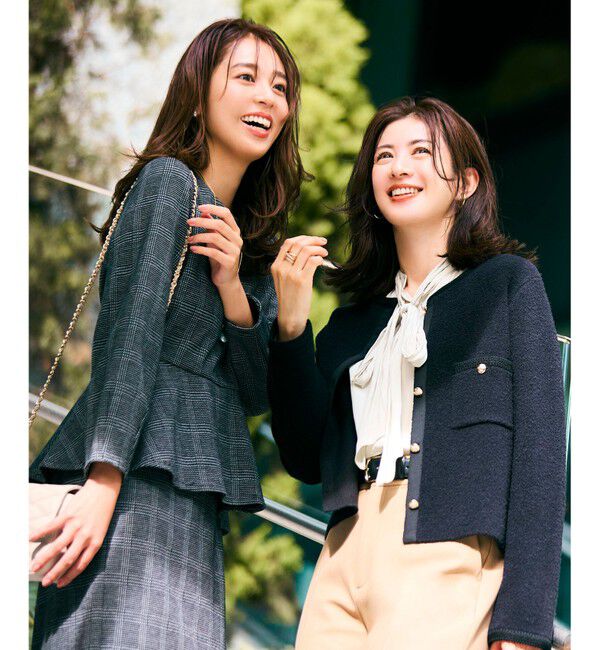 any SiS「【WEB・一部店舗限定】カットジャカードペプラム セットアップ」|スーツ|