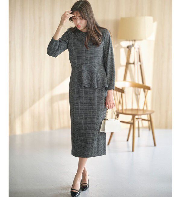 any SiS「【WEB・一部店舗限定】カットジャカードペプラム セットアップ」|スーツ|