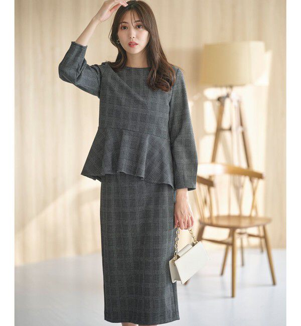 any SiS「【WEB・一部店舗限定】カットジャカードペプラム セットアップ」|スーツ|