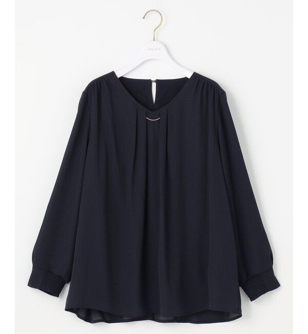 any SiS「【WEB限定】エニポカシリーズVネック ブラウス」|シャツ・ブラウス|