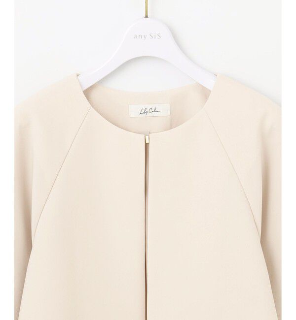 any SiS「【洗える】セレモニークロップド ジャケット」|ノーカラージャケット|