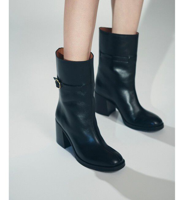 GRACE CONTINENTAL「ANGElO BERVICATO ヒールブーツ」|ショートブーツ|ブラック