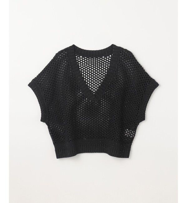 GRACE CONTINENTAL「メッシュVネックニットトップ」|ニット・セーター|