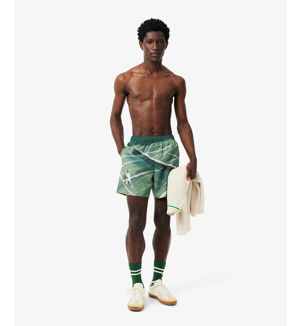 LACOSTE「テニスマッチプリントスイムショーツ」|スポーツ|