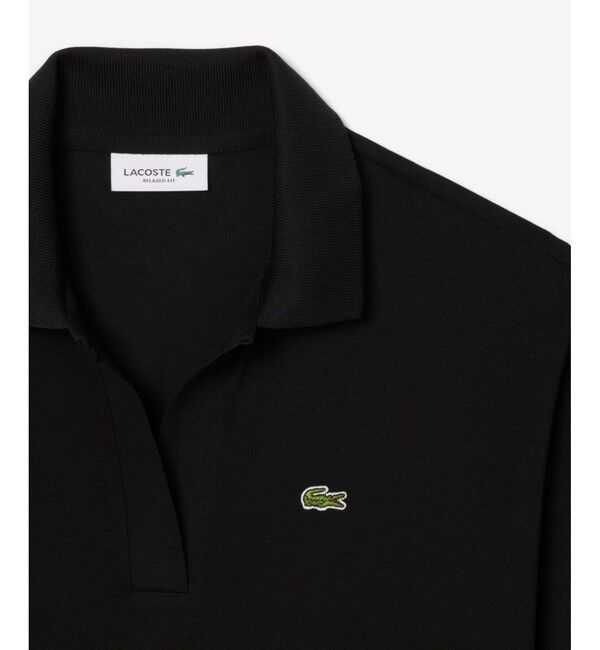 LACOSTE「サイドスリット スキッパーネック ドレープポロシャツ」|ポロシャツ|