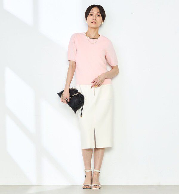 NOLLEY'S sophi「ウォッシャブルボンディングジョーゼットハーフジップタイトスカート」|タイト|