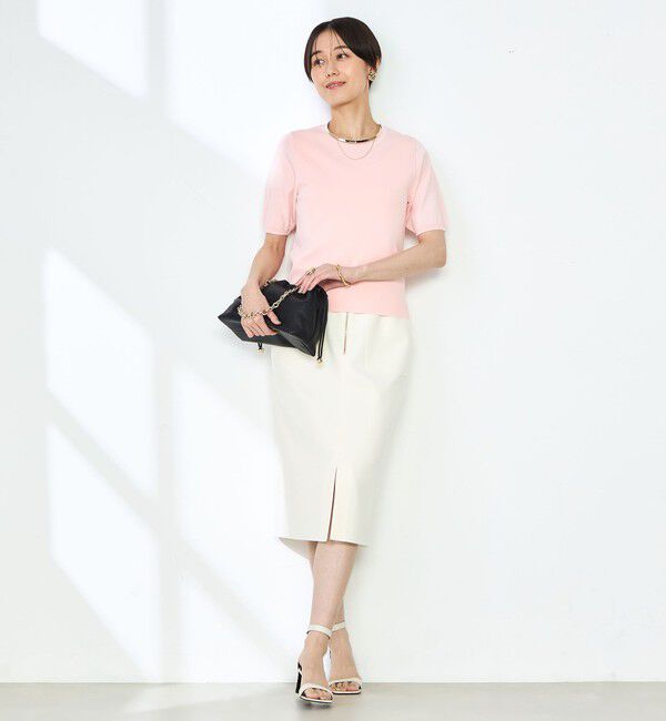 NOLLEY'S sophi「ウォッシャブルボンディングジョーゼットハーフジップタイトスカート」|タイト|