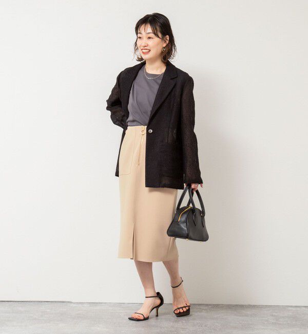 NOLLEY'S sophi「ウォッシャブルボンディングジョーゼットハーフジップタイトスカート」|タイト|