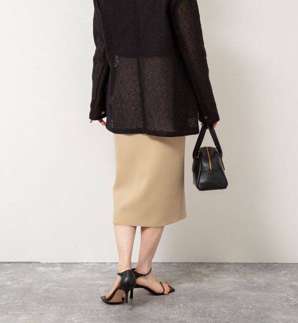 NOLLEY'S sophi「ウォッシャブルボンディングジョーゼットハーフジップタイトスカート」|タイト|