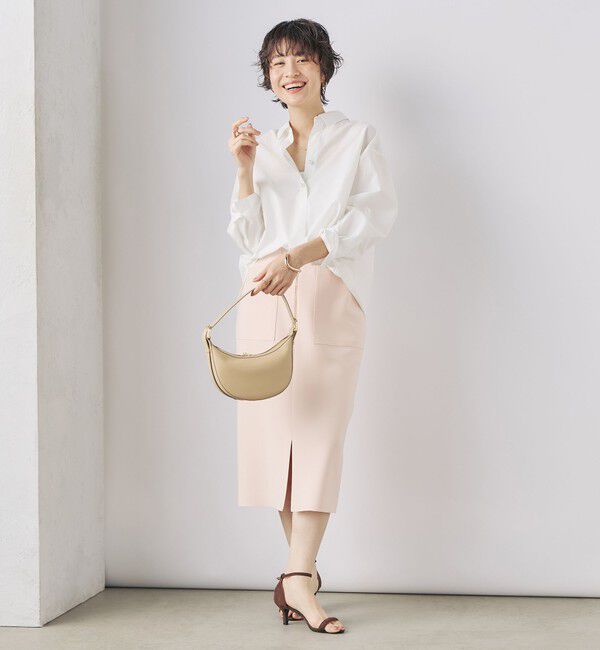 NOLLEY'S sophi「ウォッシャブルボンディングジョーゼットハーフジップタイトスカート」|タイト|