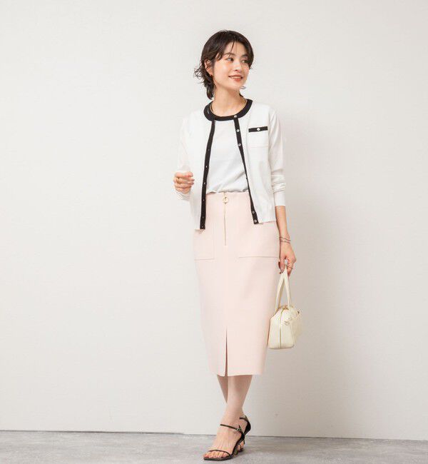 NOLLEY'S sophi「ウォッシャブルボンディングジョーゼットハーフジップタイトスカート」|タイト|