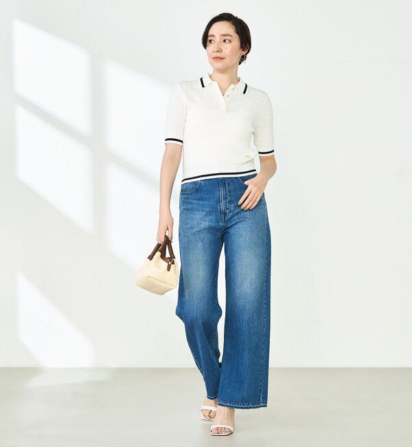 NOLLEY'S「配色ケーブルポロ衿ニット」|ニット・セーター|