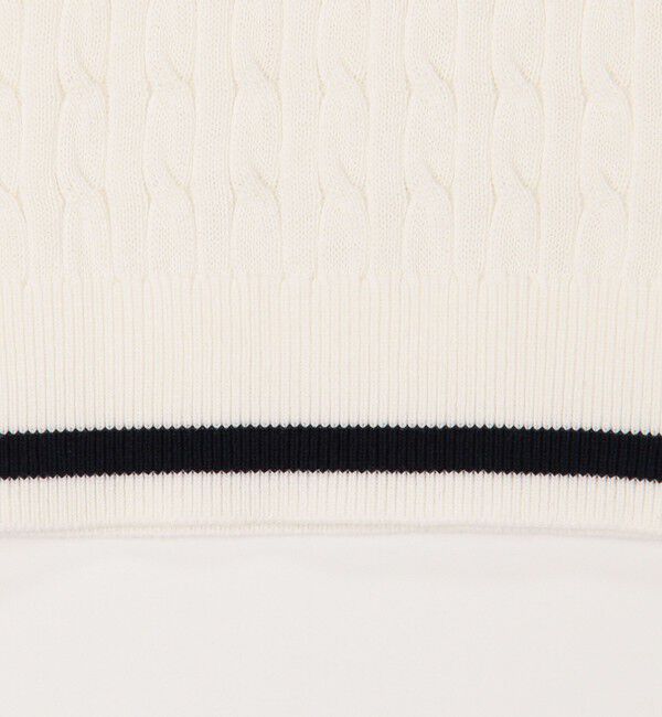 NOLLEY'S「配色ケーブルポロ衿ニット」|ニット・セーター|