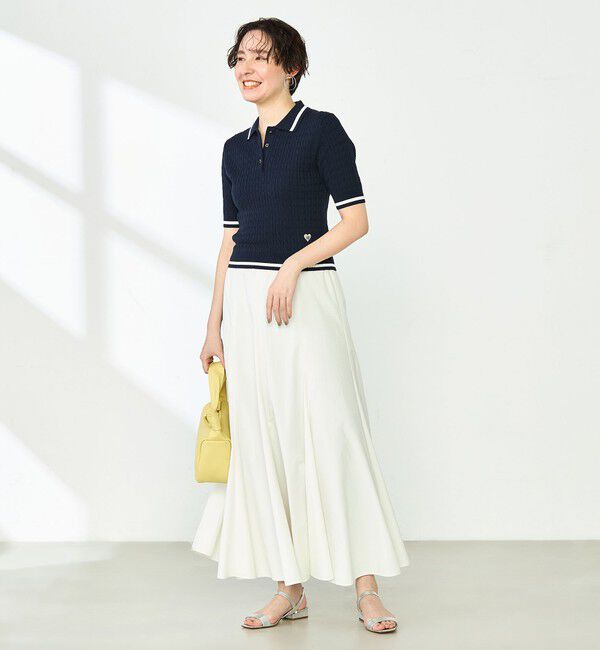 NOLLEY'S「配色ケーブルポロ衿ニット」|ニット・セーター|