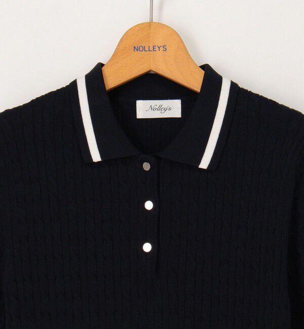 NOLLEY'S「配色ケーブルポロ衿ニット」|ニット・セーター|