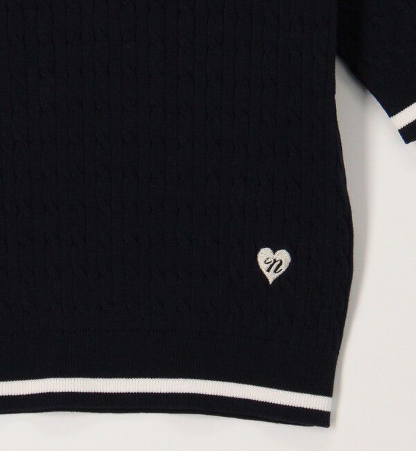 NOLLEY'S「配色ケーブルポロ衿ニット」|ニット・セーター|