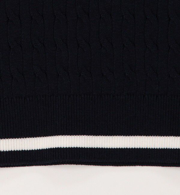 NOLLEY'S「配色ケーブルポロ衿ニット」|ニット・セーター|