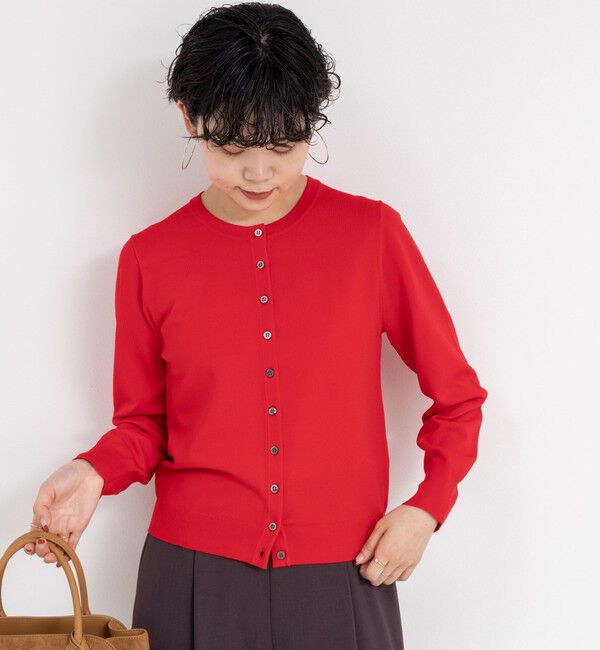 NOLLEY'S sophi「《アンサンブル対応/手洗い可能》マルチファンクションクルーネックカーディガン」|カーディガン|