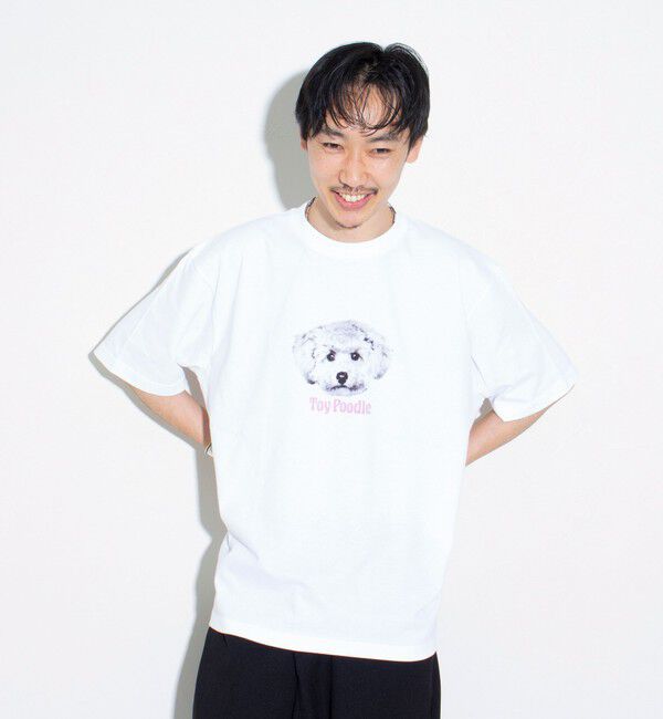 GLOSTER「【新柄追加】【GLOSTER/グロスター】DOG&CAT 犬猫プリントTシャツ」|Tシャツ・カットソー|