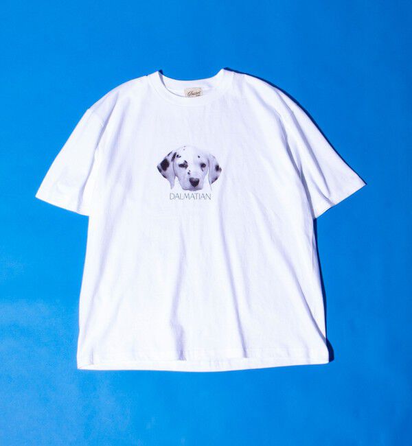 GLOSTER「【新柄追加】【GLOSTER/グロスター】DOG&CAT 犬猫プリントTシャツ」|Tシャツ・カットソー|