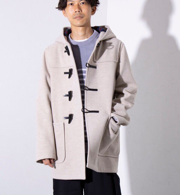 GLOSTER「【GLOSTER/グロスター】メルトン ダッフルコート/ハーフコート」|ダッフルコート|ベージュ