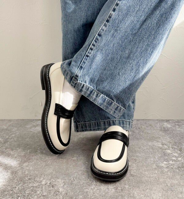 fredy emue「配色ステッチコインローファー」|その他|