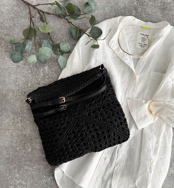 fredy emue「異素材ハンドルペーパートート＆ショルダーバッグ」|かごバッグ|