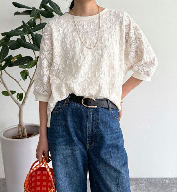 fredy emue「ストレッチレースプルオーバー」|Tシャツ・カットソー|