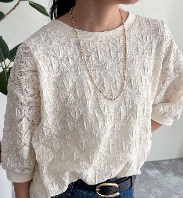 fredy emue「ストレッチレースプルオーバー」|Tシャツ・カットソー|