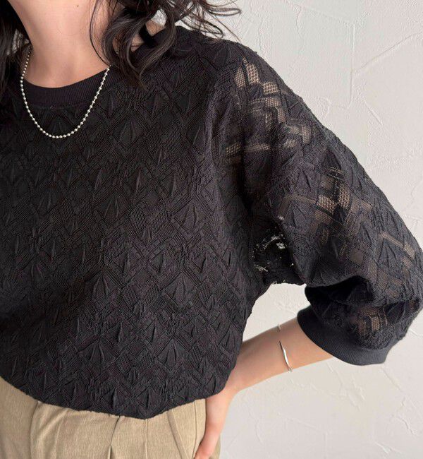 fredy emue「ストレッチレースプルオーバー」|Tシャツ・カットソー|