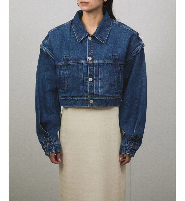 SALON adam et rope'「【KURO（クロ）】POWER SHOULDER SHORT DENIM JACKET / デニムジャケット」|デニムジャケット|