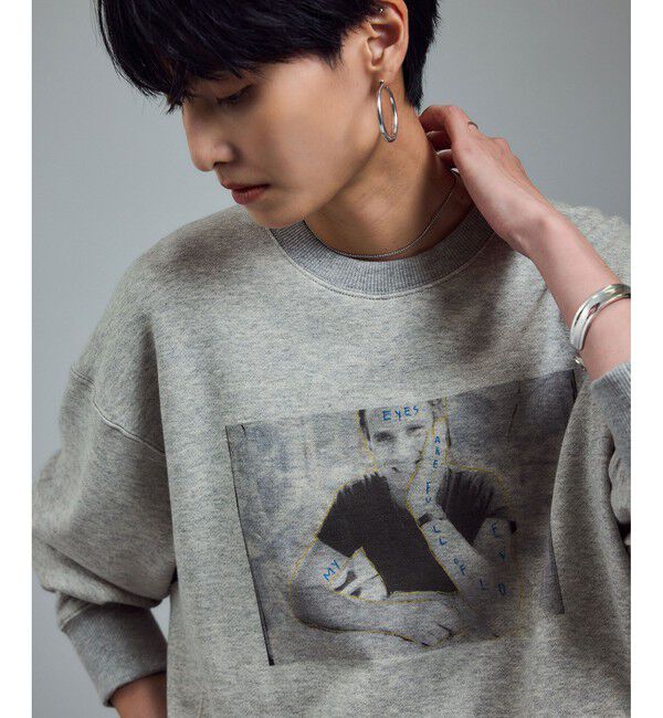 SALON adam et rope'「【Jim Goldberg for SALON】フォトプリントスウェット」|スウェット・ジャージ|ライトグレー(08)