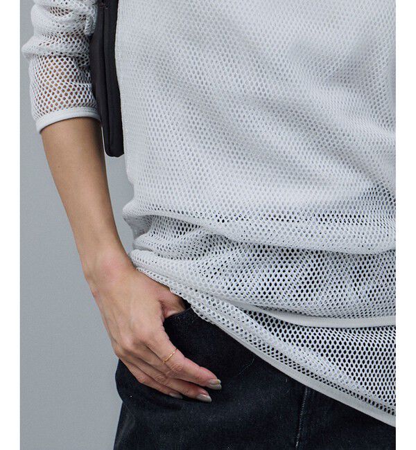 SALON adam et rope'「【IRONING（アイロニング）】mesh long slv」|Tシャツ・カットソー|
