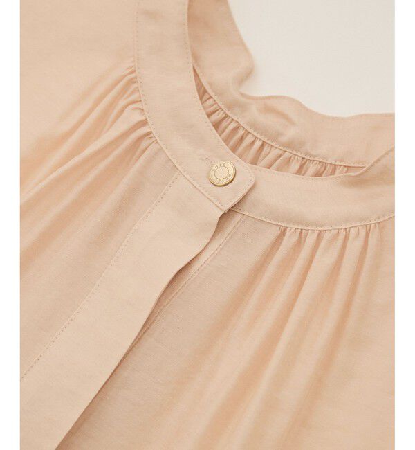 ROPE「【洗える】キュプラシルク フレンチスリーブブラウス」|シャツ・ブラウス|