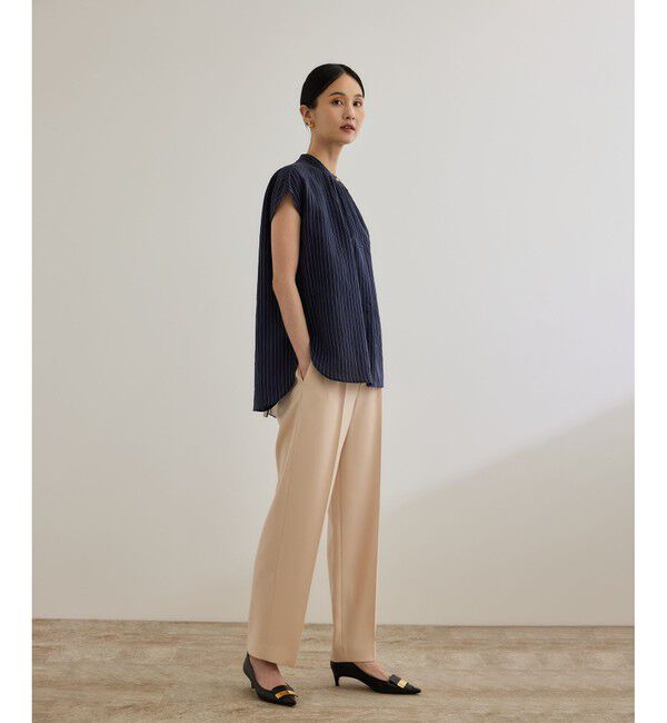 ROPE「【洗える】キュプラシルク フレンチスリーブブラウス」|シャツ・ブラウス|