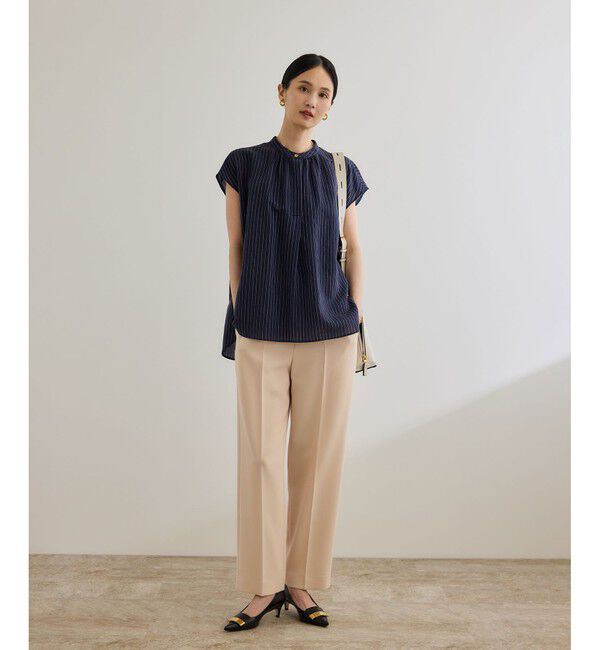 ROPE「【洗える】キュプラシルク フレンチスリーブブラウス」|シャツ・ブラウス|