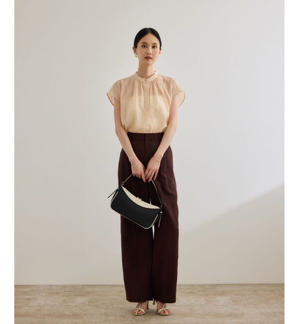 ROPE「【洗える】キュプラシルク フレンチスリーブブラウス」|シャツ・ブラウス|